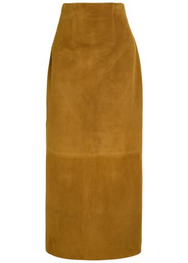 Loxley suede midi skirt by KHAITE