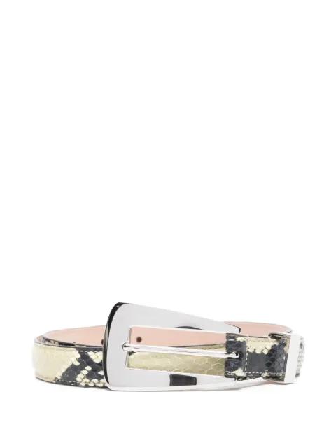 Lucca snakeskin-print buckle belt by KHAITE