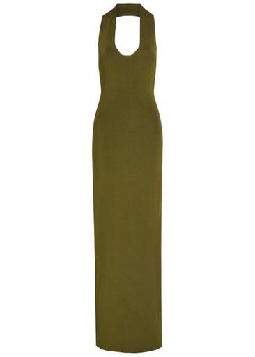 Mahi halter-neck stretch-knit midi dress by KHAITE