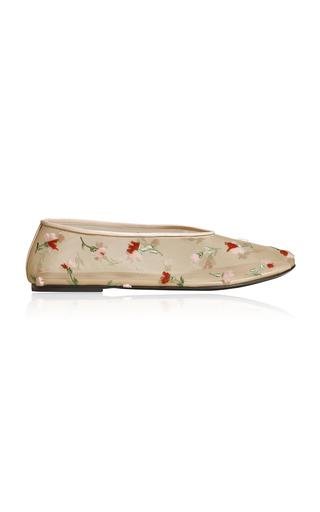 Marcy Floral-Embroidered Mesh Flats by KHAITE | jellibeans