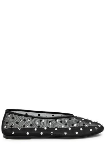 Marcy crystal-embellished mesh ballet flats by KHAITE