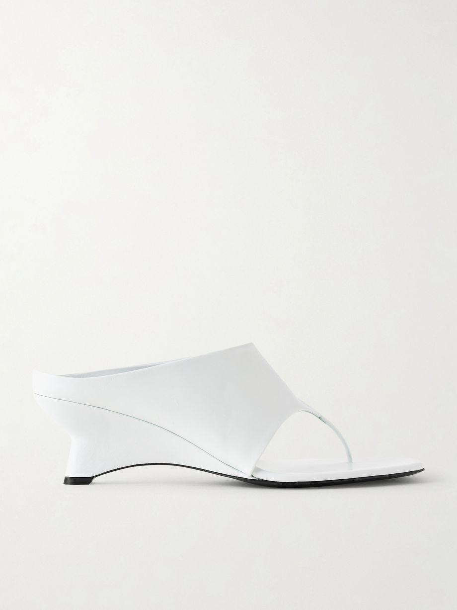 Marlow leather wedge mules by KHAITE