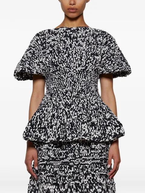 Mathilde bubble-sleeve peplum top by KHAITE