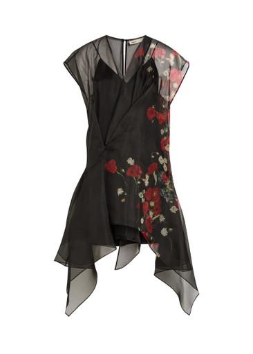 Merith floral-print ruffled silk mini dress by KHAITE