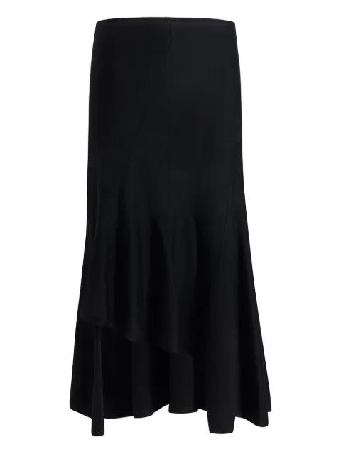 Miranda asymmetric-hem midi skirt by KHAITE
