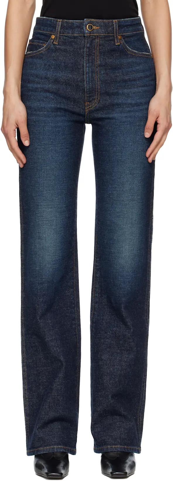 Navy Danielle Stretch Jeans by KHAITE