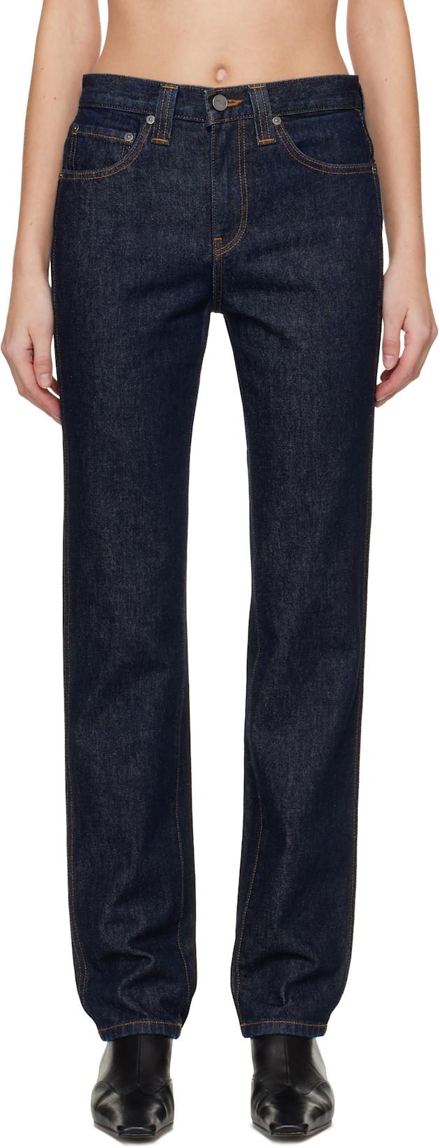 Navy Farley Jeans by KHAITE