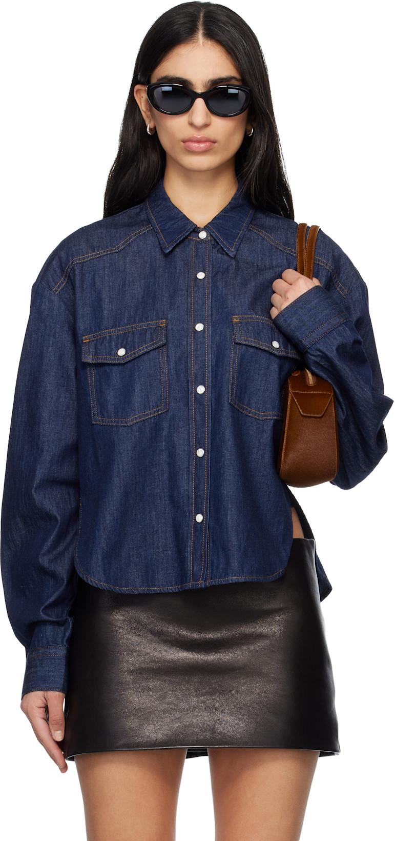 Navy Grenon Shirt by KHAITE