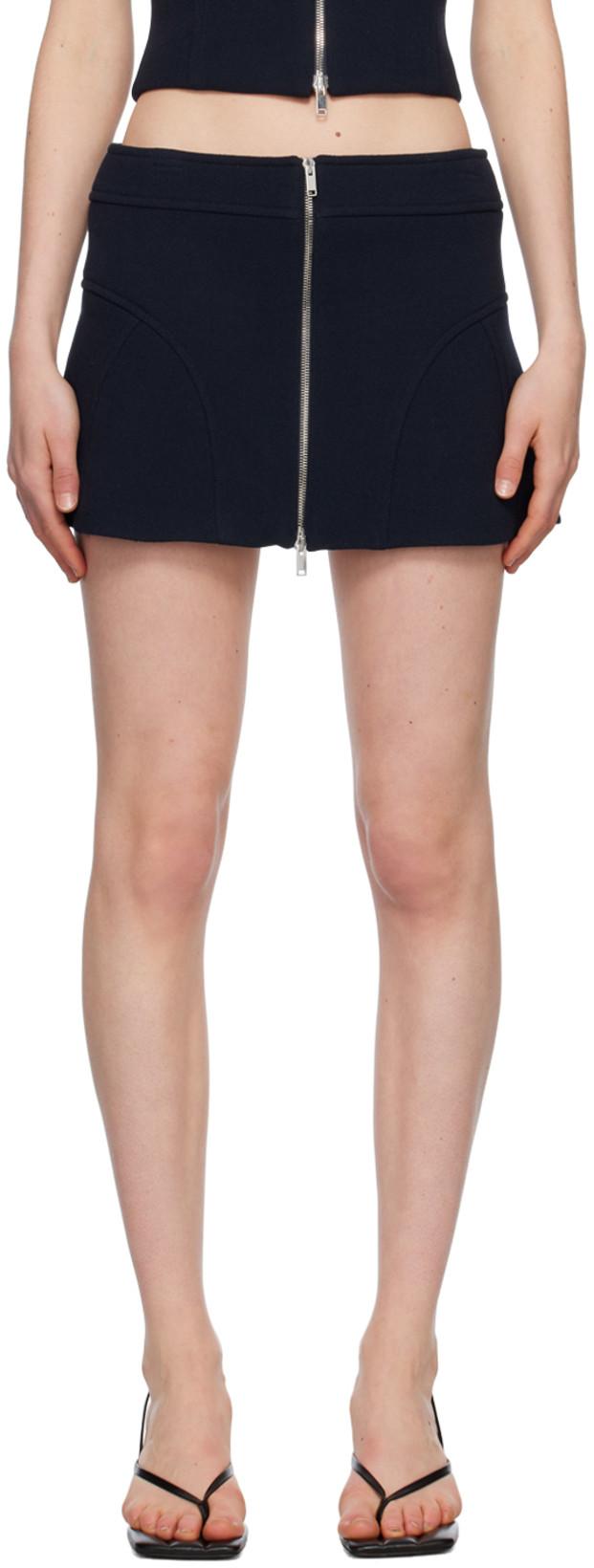 Navy 'The Keene' Miniskirt by KHAITE