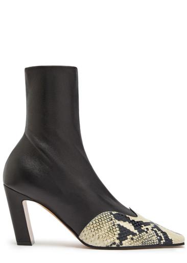 Nevada 85 python-effect leather ankle boots by KHAITE