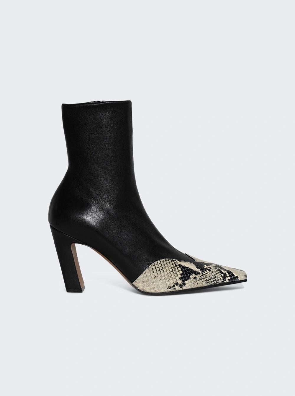 Nevada Ankle Boot 85 Black And Natural  | The Webster by KHAITE