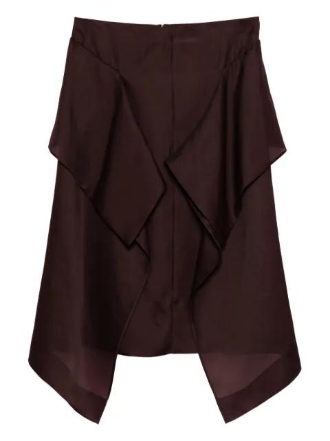 Nina ruffled silk skirt by KHAITE