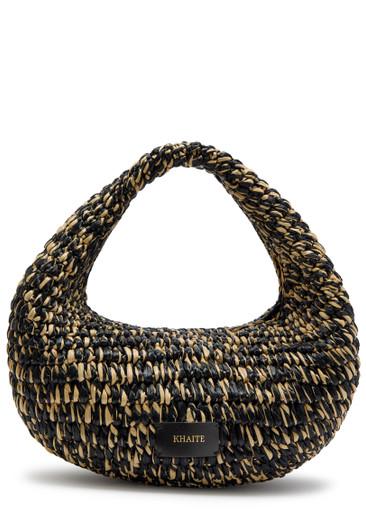 Olivia medium raffia top handle bag by KHAITE
