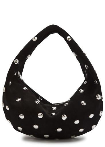 Olivia medium studded suede top handle bag by KHAITE