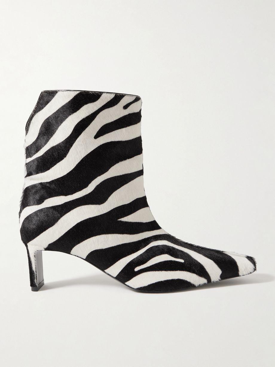 Ona zebra-print calf hair ankle boots by KHAITE
