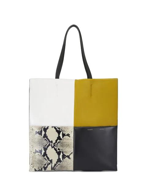 Piper Fern colourblock snakeskin tote bag by KHAITE