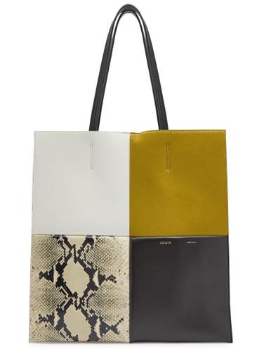 Piper patchwork leather tote bag by KHAITE