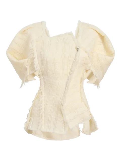 Quan frayed-sleeve top by KHAITE