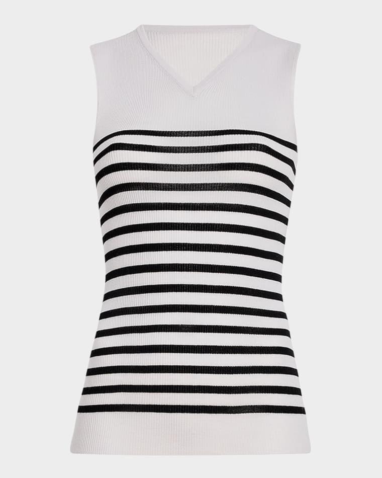 Renato V-Neck Striped Tank Top by KHAITE