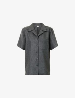 Riordan Camp-Collar Stretch-Wool And Cashmere Shirt by KHAITE