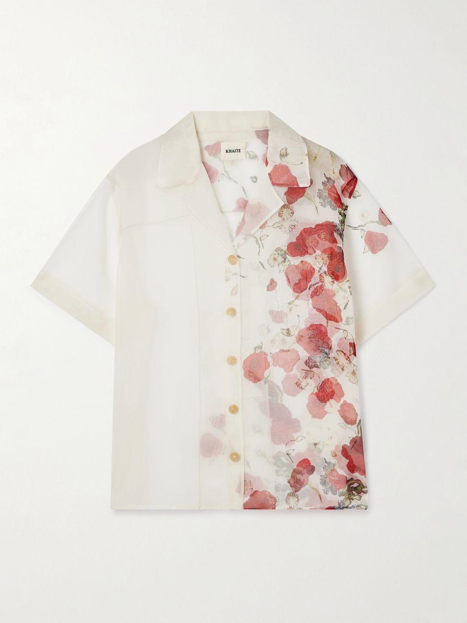 Riordan printed silk-organza shirt by KHAITE