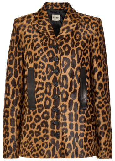 Saraphina leopard calf-hair jacket by KHAITE