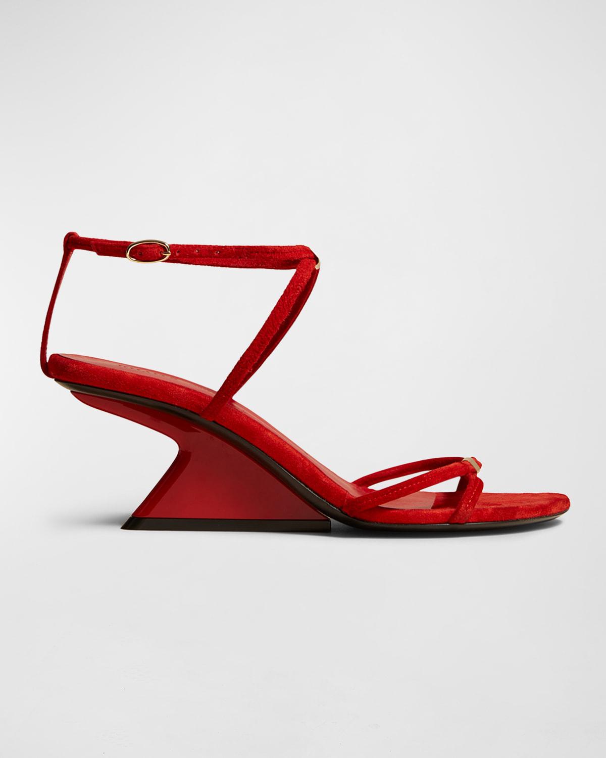 Seneca Suede Crisscross Sandals by KHAITE