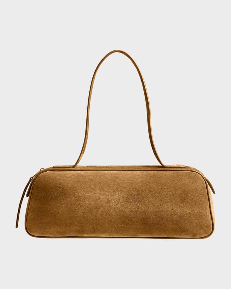 Simona Zip Suede Shoulder Bag by KHAITE