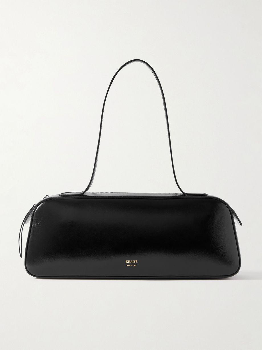 Simona glossed-leather shoulder bag by KHAITE