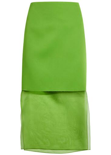 Sybil layered effect satin skirt by KHAITE