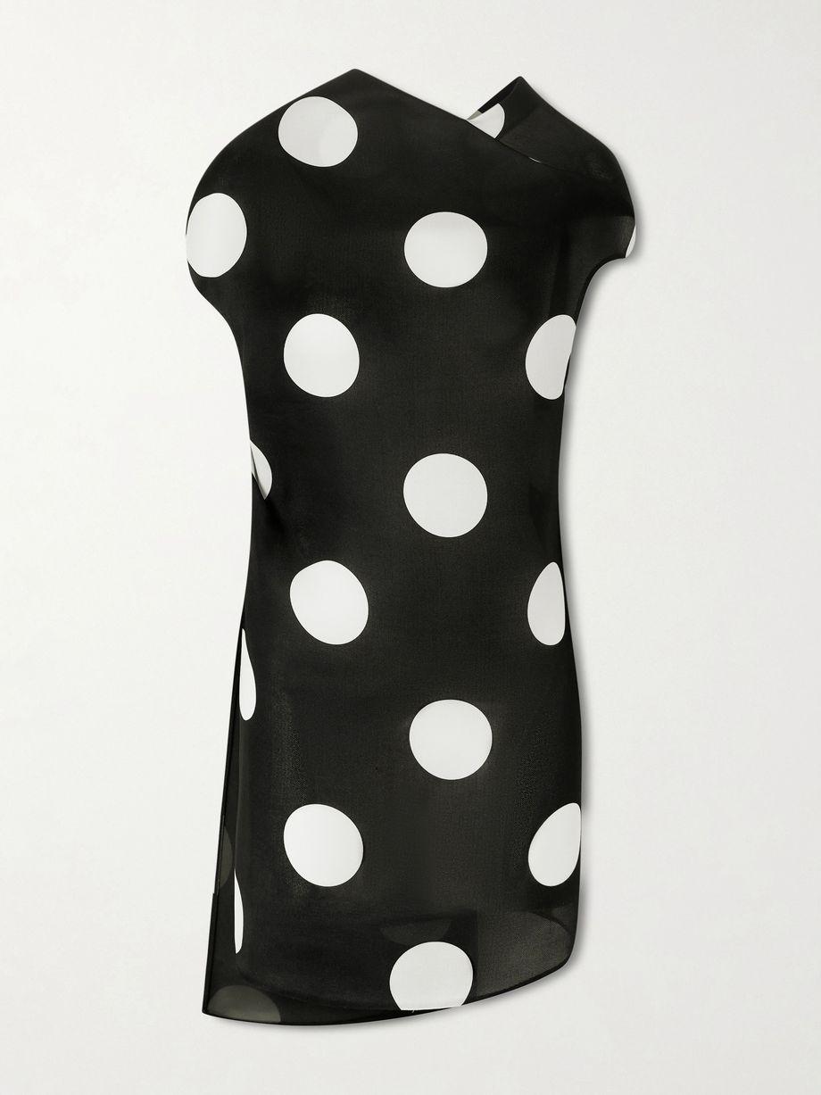 Tatia draped polka-dot silk mini dress by KHAITE