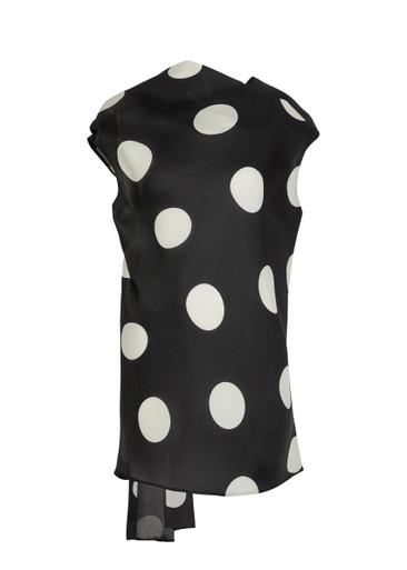 Tatia polka-dot draped silk mini dress by KHAITE