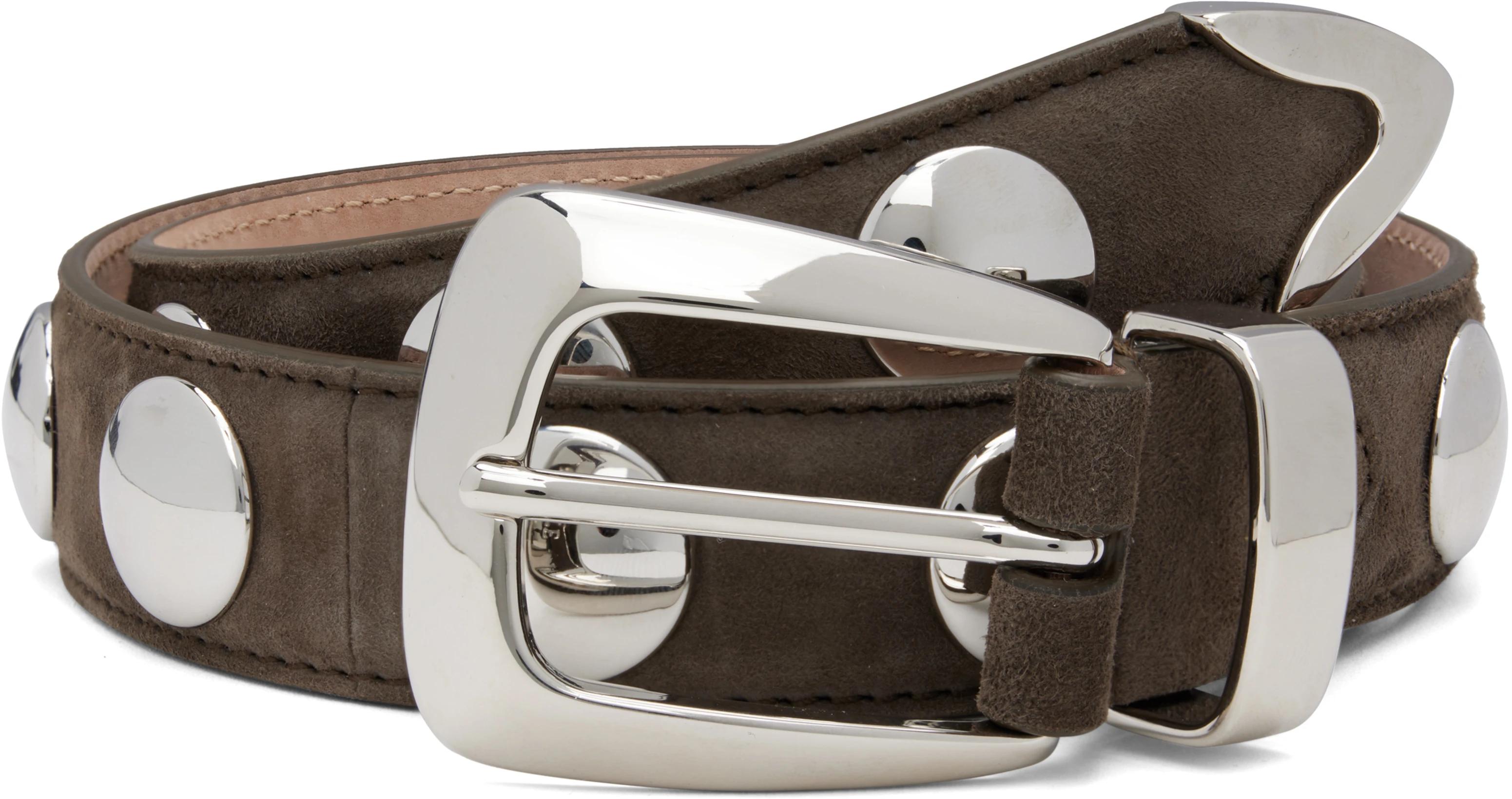 Taupe Benny Stud Belt by KHAITE