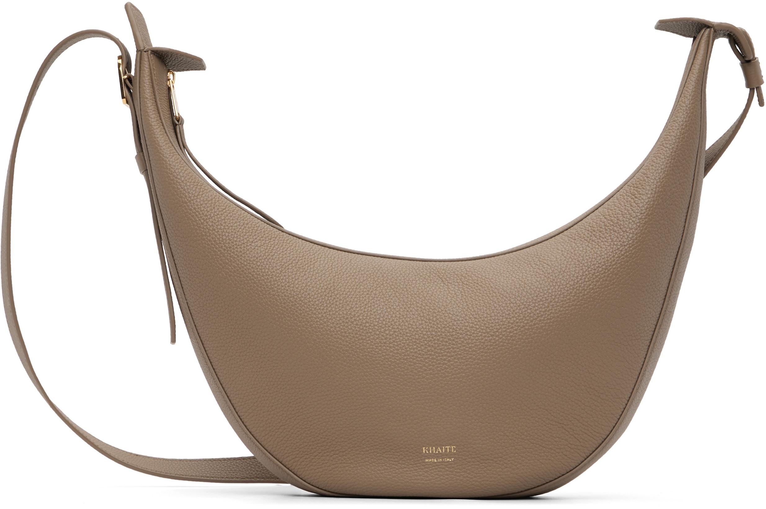 Taupe Small Augustina Crossbody Bag by KHAITE