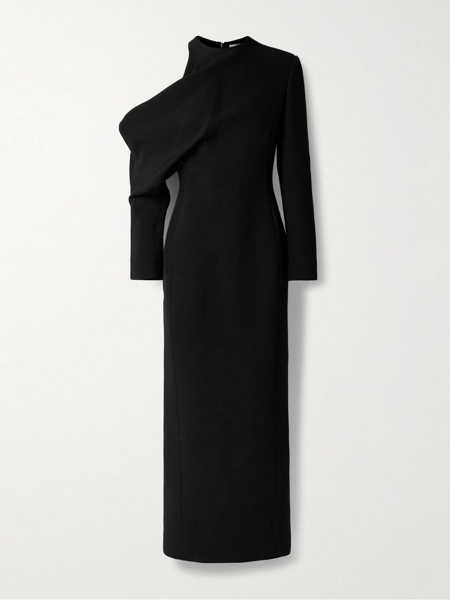 Trey cold-shoulder draped cady maxi dress by KHAITE
