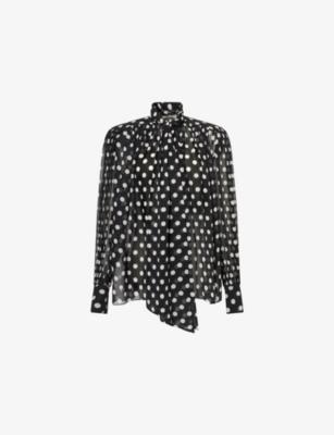 Vali Dot-Print Silk Top by KHAITE