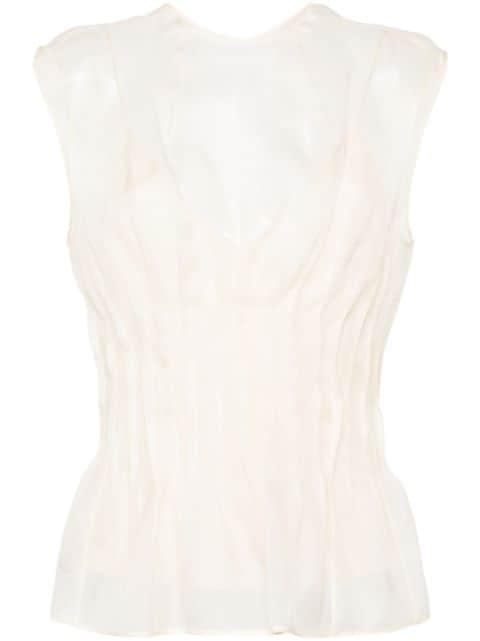Westin semi-sheer silk blouse by KHAITE