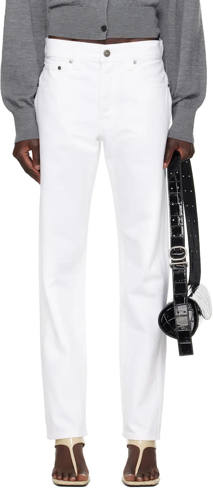 White Callum Jeans by KHAITE