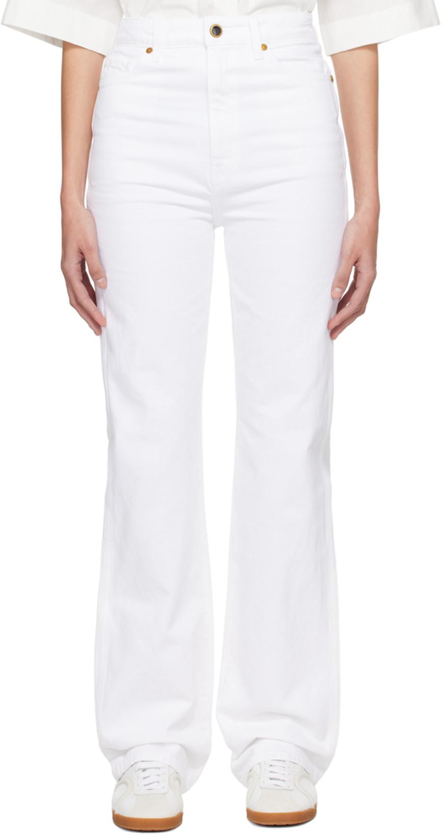 White 'The Danielle' Jeans by KHAITE