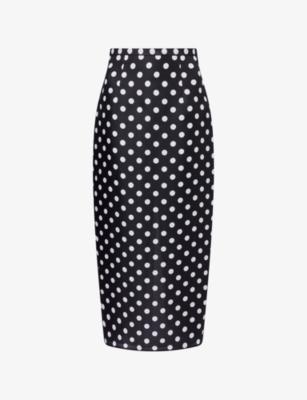 Winton Polka-Dot Silk Pencil Maxi Skirt by KHAITE