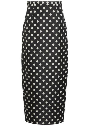Winton polka-dot silk midi skirt by KHAITE