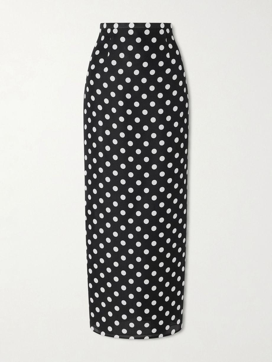 Winton polka-dot silk midi skirt by KHAITE