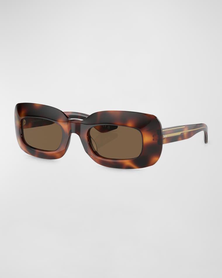 Beveled Acetate Rectangle Sunglasses by KHAITE X OLIVER PEOPLES