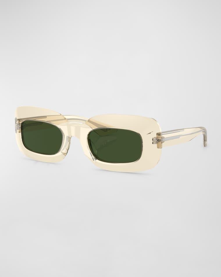 Beveled Acetate Rectangle Sunglasses by KHAITE X OLIVER PEOPLES
