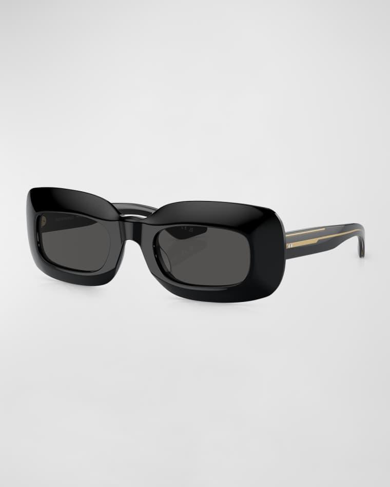 Beveled Acetate Rectangle Sunglasses by KHAITE X OLIVER PEOPLES