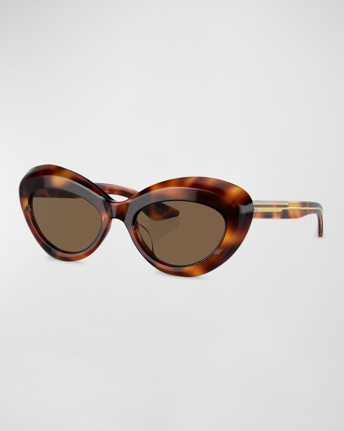 Bold Acetate Oval Sunglasses by KHAITE X OLIVER PEOPLES
