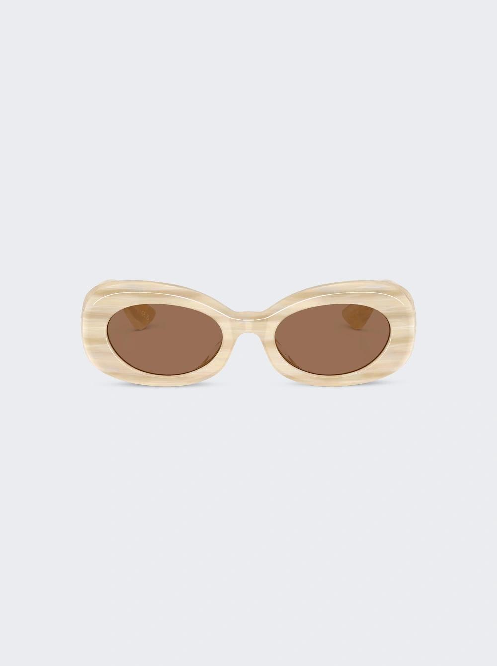 X Oliver Peoples 1992c Sunglasses Beige Silk  | The Webster by KHAITE