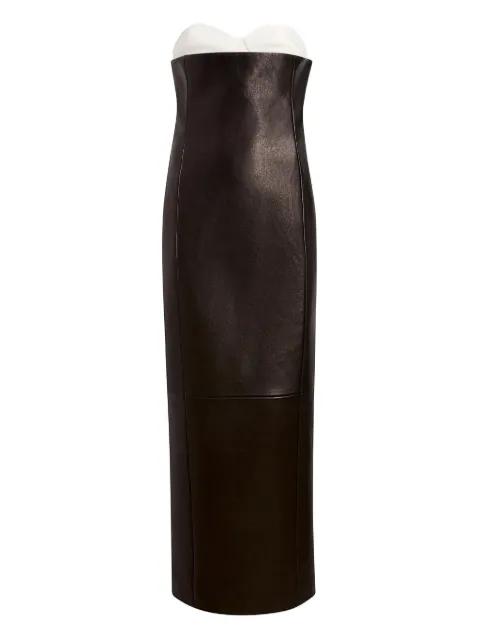 Yael strapless leather maxi dress by KHAITE