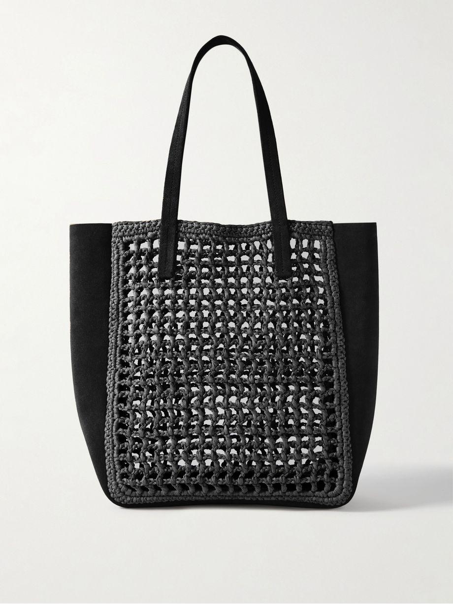 Zoe small leather and raffia tote by KHAITE