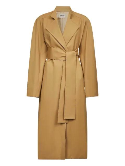 belted raglan-sleeve coat by KHAITE